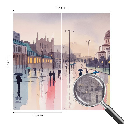 Dekoratyvinis fototapetas En regnfuld gåtur