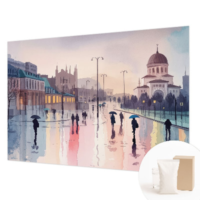 Dekoratyvinis fototapetas En regnfuld gåtur