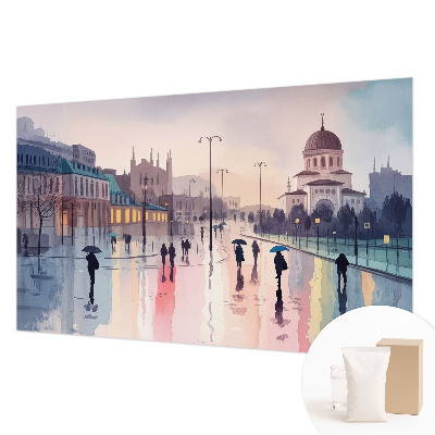 Dekoratyvinis fototapetas En regnfuld gåtur