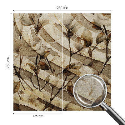 Sienų danga fototapetas su klasikinio stiliaus floros motyvu