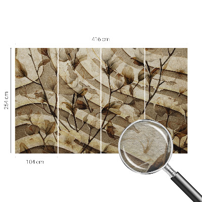 Sienų danga fototapetas su klasikinio stiliaus floros motyvu