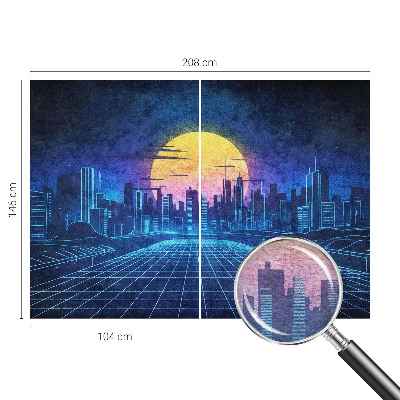 Sienų danga fototapetas su futuristiniu peizažu
