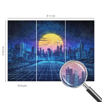 Sienų danga fototapetas su futuristiniu peizažu