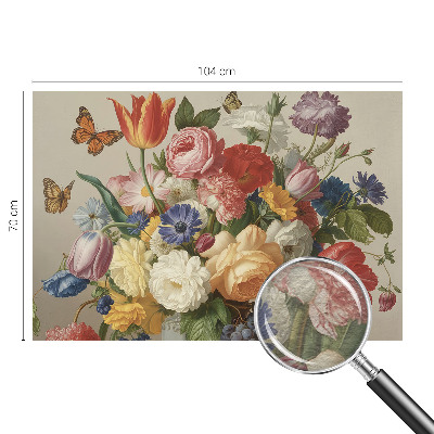 Dekoratyvinis fototapetas Bloomster og sommerfugle