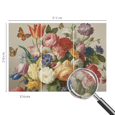 Dekoratyvinis fototapetas Bloomster og sommerfugle