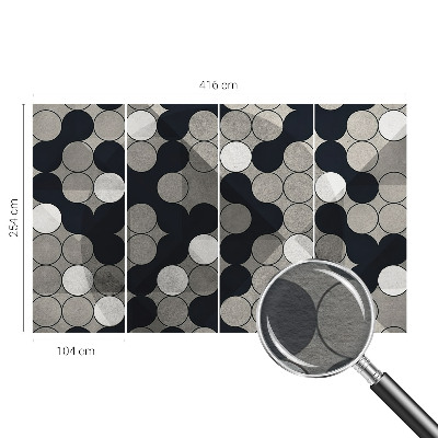 Fototapetas ant sienos su geometriniais apskritimais