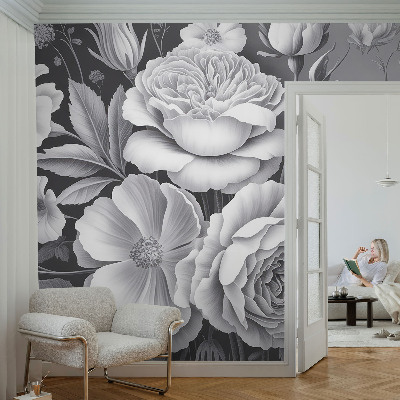 Stilingas fototapetas su „Grå Bloomster“ raštu
