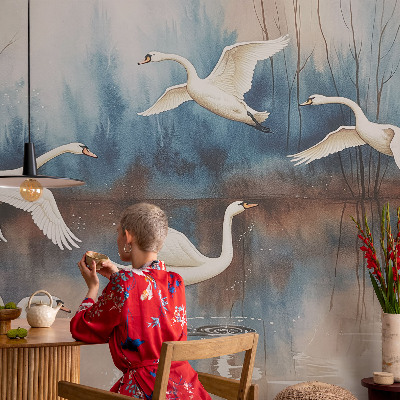 Plaunamas flizelininis fototapetas Fugle i flugt