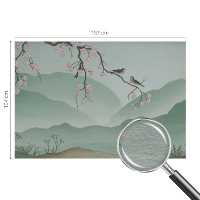 Fototapetas svetainei su japoniška serenada kaip raštu