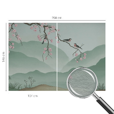 Fototapetas svetainei su japoniška serenada kaip raštu
