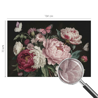 Modernus fototapetas Pæoner og sommerfugle