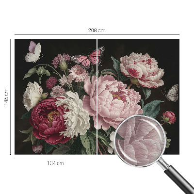 Modernus fototapetas Pæoner og sommerfugle