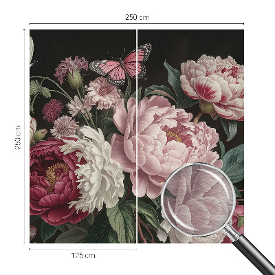 Modernus fototapetas Pæoner og sommerfugle