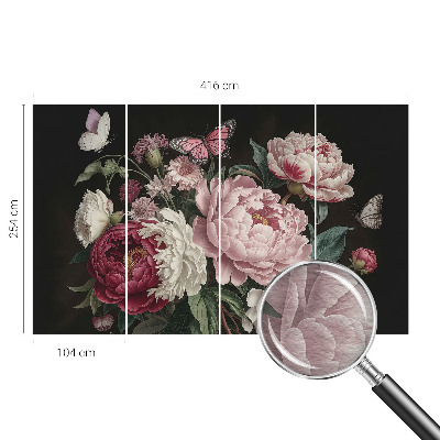 Modernus fototapetas Pæoner og sommerfugle