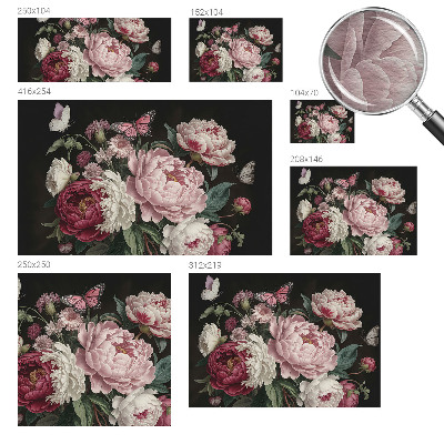 Modernus fototapetas Pæoner og sommerfugle