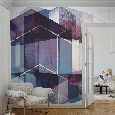 Fototapetas ant sienos su geometriniais brėžiniais