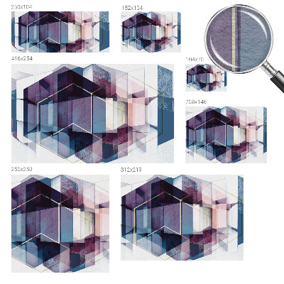 Fototapetas ant sienos su geometriniais brėžiniais