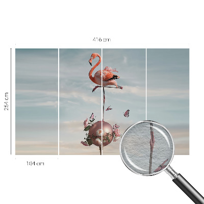 Flizelininis fototapetas su elegantišku flamingu
