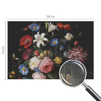 Sienų danga fototapetas Blomster med insecter