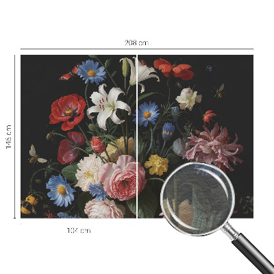 Sienų danga fototapetas Blomster med insecter