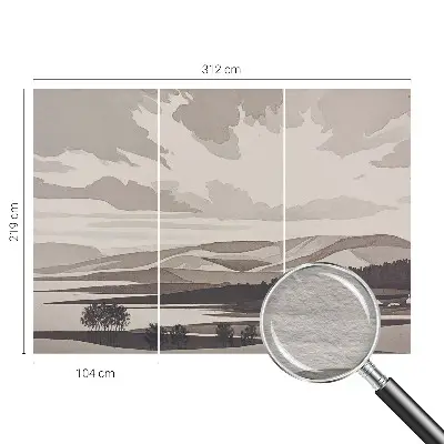 Fototapetas ant sienos su laisvu kraštovaizdžio motyvu