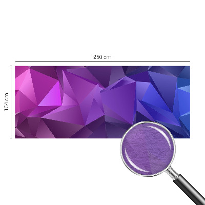 Fototapetas miegamajam su raudonai violetinėmis trikampėmis