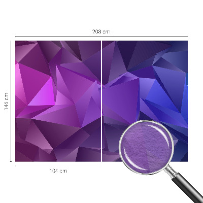 Fototapetas miegamajam su raudonai violetinėmis trikampėmis