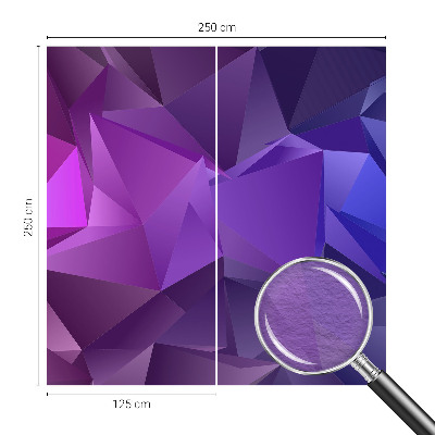 Fototapetas miegamajam su raudonai violetinėmis trikampėmis
