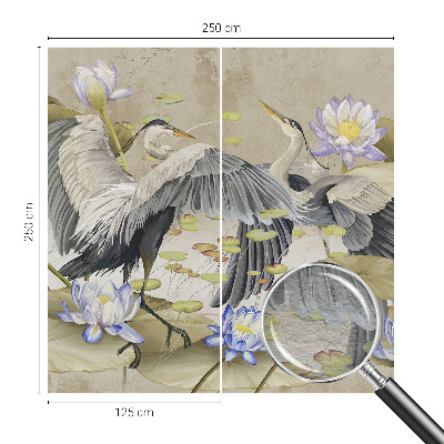 Tapetas Fugle og liljer