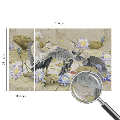 Tapetas Fugle og liljer