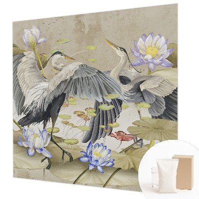 Tapetas Fugle og liljer