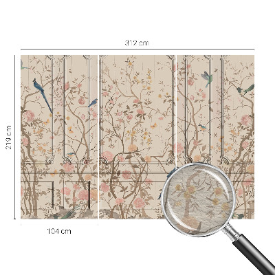 Sienų danga fototapetas Vištienos ir gėlių