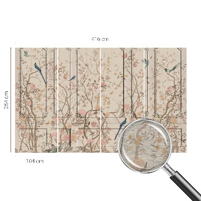 Sienų danga fototapetas Vištienos ir gėlių