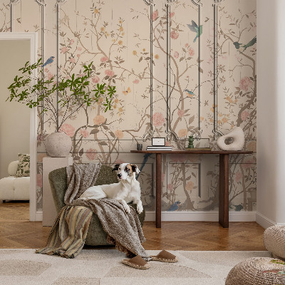 Sienų danga fototapetas Vištienos ir gėlių