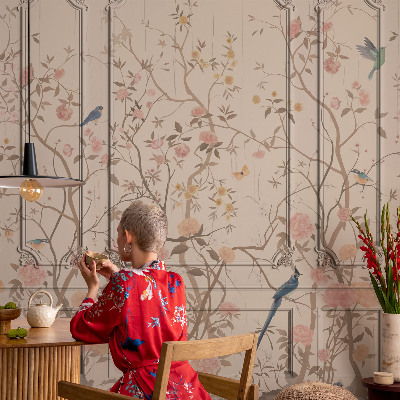 Sienų danga fototapetas Vištienos ir gėlių