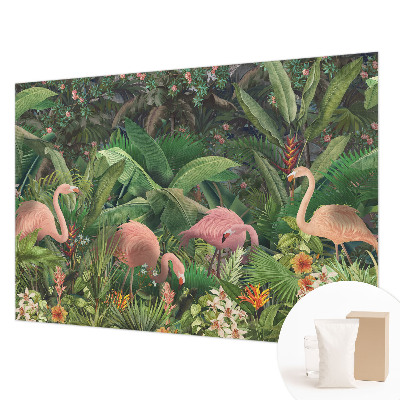 Modernus fototapetas su rožinės spalvos flamingais