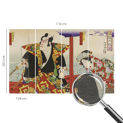 Sienų danga fototapetas su Japonijos teatro motyvu