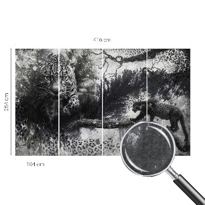 Plaunamas flizelininis fototapetas su abstrakčiu leopardo motyvu