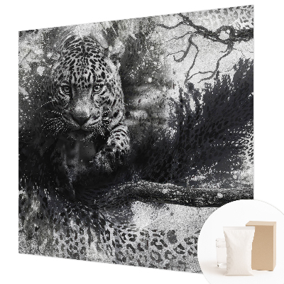 Plaunamas flizelininis fototapetas su abstrakčiu leopardo motyvu