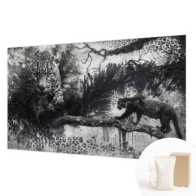 Plaunamas flizelininis fototapetas su abstrakčiu leopardo motyvu