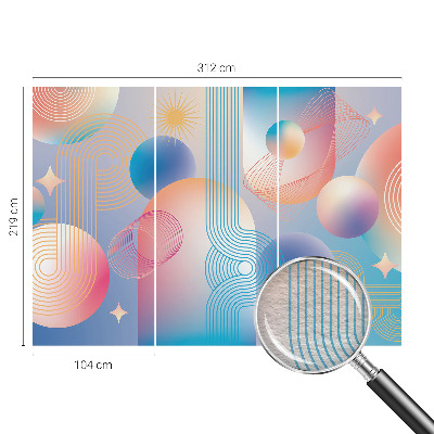 Fototapetas flizelino pagrindu su spalvinga abstrakcine grafika