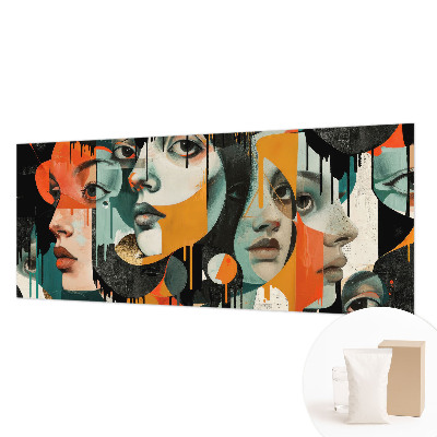 Flizelininis fototapetas su spalvingu veidų motyvu