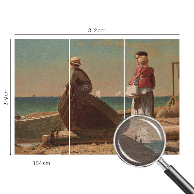 Dekoratyvinis fototapetas su paplūdimio scena