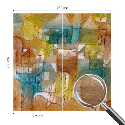 Sienų danga fototapetas su geometriniais konstruktoriais