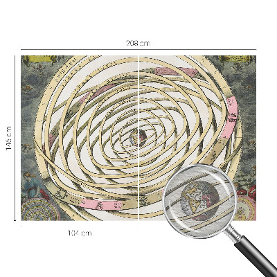 Fototapetas ant sienos su spiralių ir kosmoso motyvais