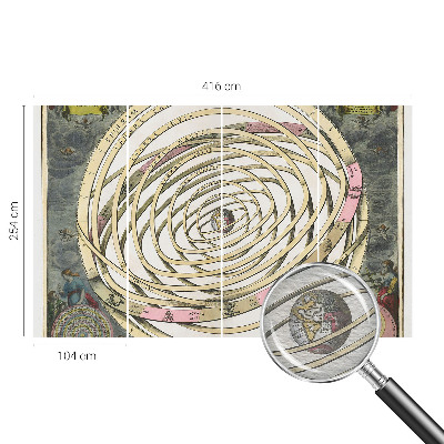 Fototapetas ant sienos su spiralių ir kosmoso motyvais