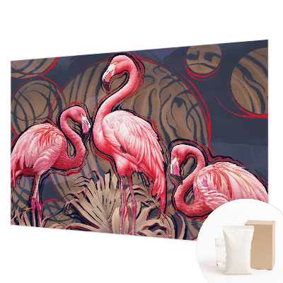 Fototapetas su rožiniais flamingais