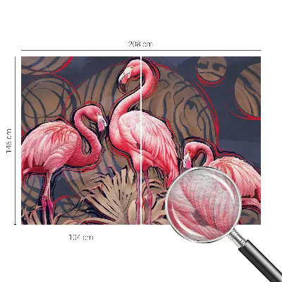 Fototapetas su rožiniais flamingais