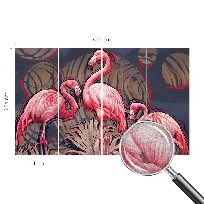 Fototapetas su rožiniais flamingais