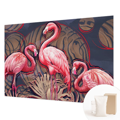 Fototapetas su rožiniais flamingais